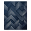 Modern Navy Geometric Angular Chevron Rug