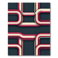 Retro Pink Cream Layered Rectangles Rug
