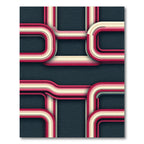 Retro Pink Cream Layered Rectangles Rug