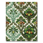 Ornate Damask Kiwi Botanical Tapestry Rug