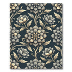 Ornate Gray Floral Scrollwork Rug