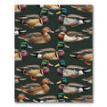 Detailed Mallard Duck Forest Green Rug