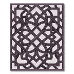 Intricate Mauve Interlocking Geometric Lattice Rug