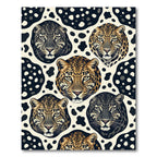 Leopard Portrait Cream and Black Rug