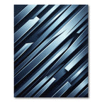 Modern Metallic Blue Blade Rug
