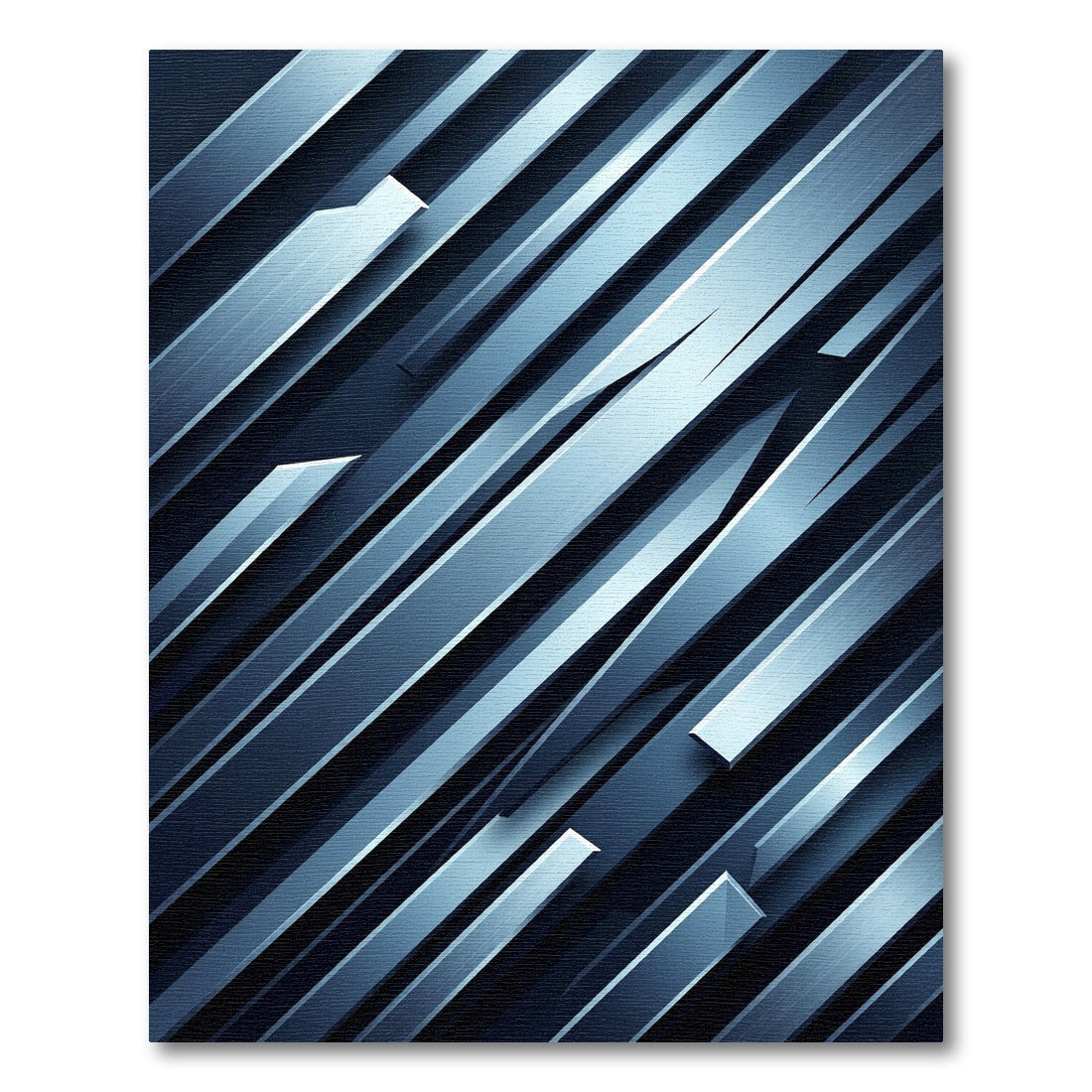 Modern Metallic Blue Blade Rug