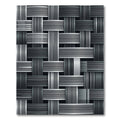 Modern Metallic Silver Woven Interlocking Texture Rug
