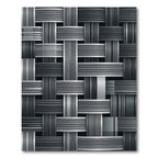 Modern Metallic Silver Woven Interlocking Texture Rug