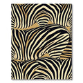 Golden Black Zebra Stripes Abstract Rug