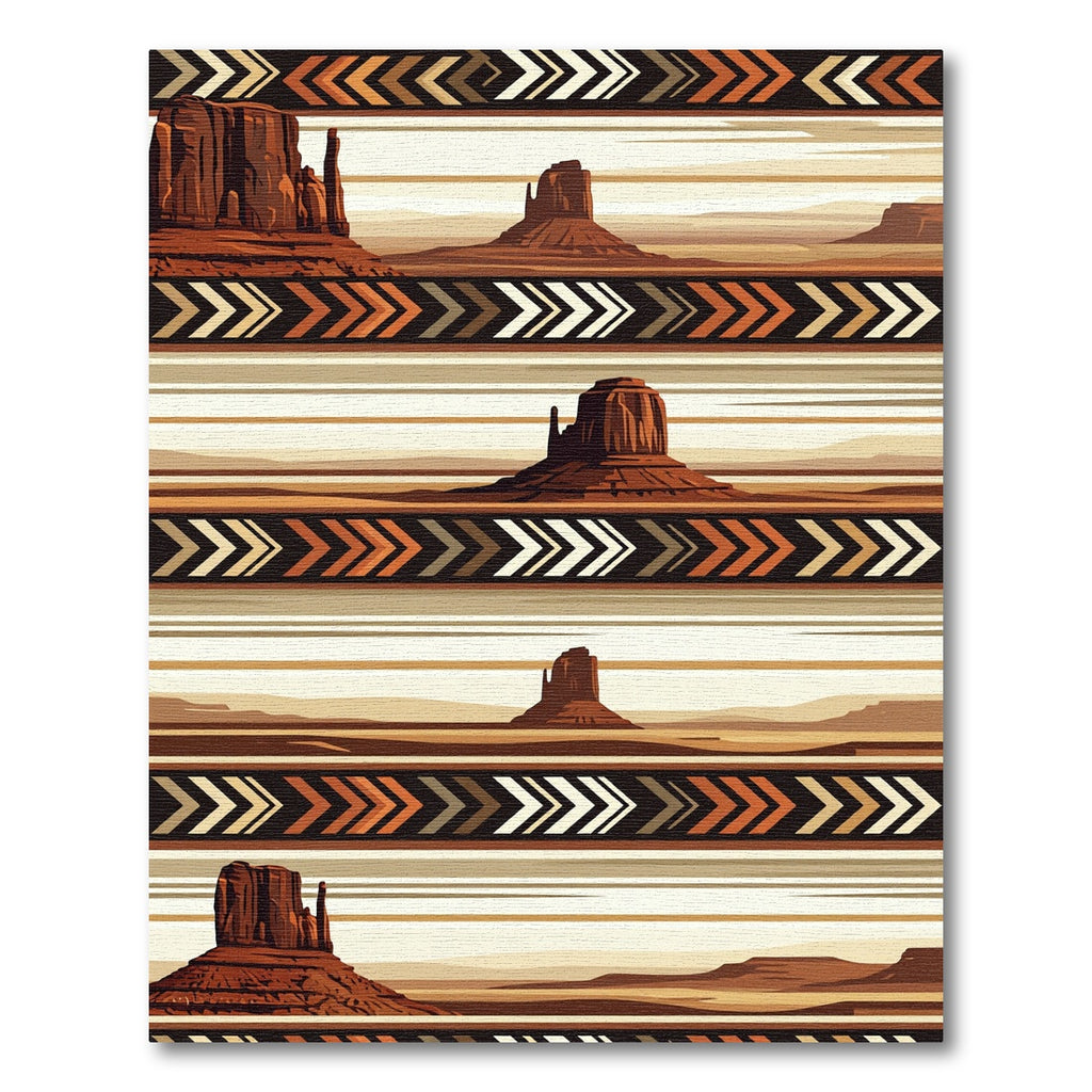 Earthy Southwest Landscape Chevron Stripe Rug