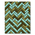 Sage and Olive Herringbone Tile Layout Rug