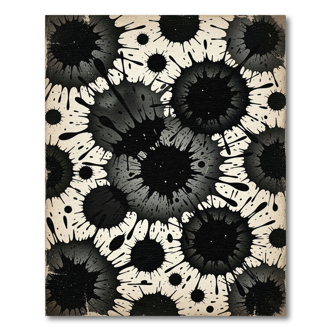Abstract Black Splatter Burst Rug