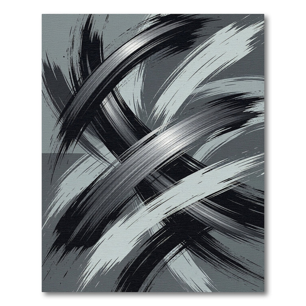Monochromatic Abstract Brushstroke Interplay Rug