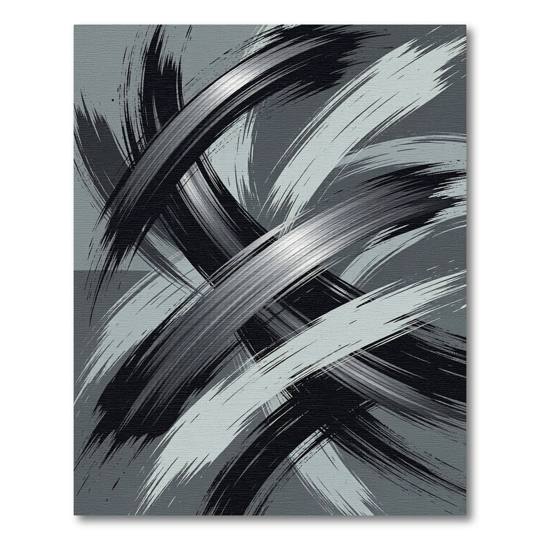Monochromatic Abstract Brushstroke Interplay Rug