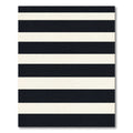 Bold Black Ivory Horizontal Stripe Rug