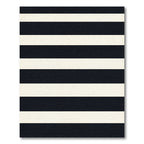 Bold Black Ivory Horizontal Stripe Rug