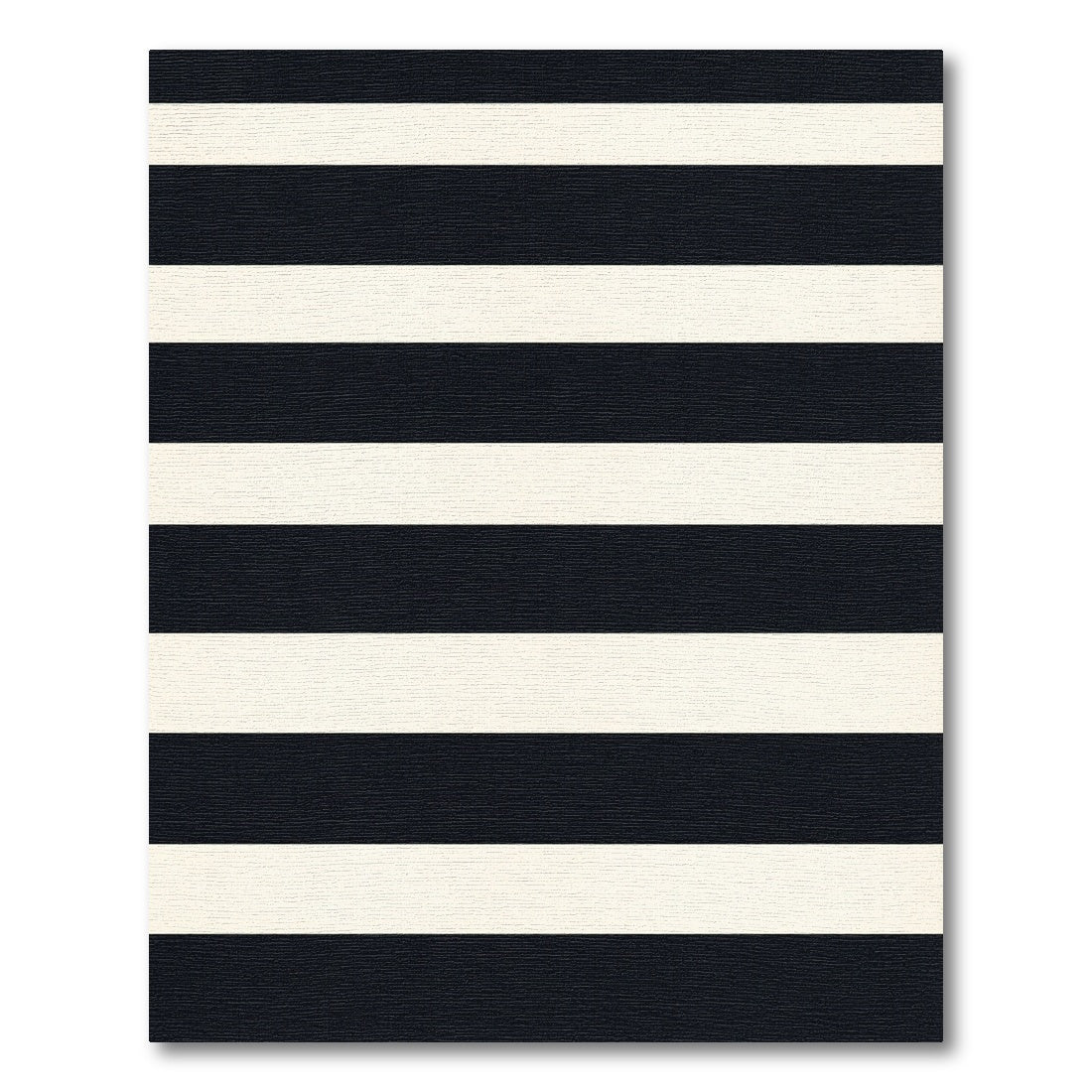 Bold Black Ivory Horizontal Stripe Rug