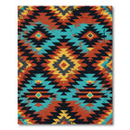 Vibrant Southwest Geometric Diamond Aztec Rug