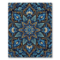 Royal Blue Floral Medallion With Gold Rug