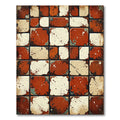 Distressed Terracotta Cream Mosaic Tile Rug