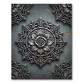 Vintage Gray Floral Medallion Rug