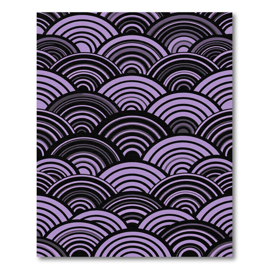 Lavender Arched Japanese Wave Ripple Rug