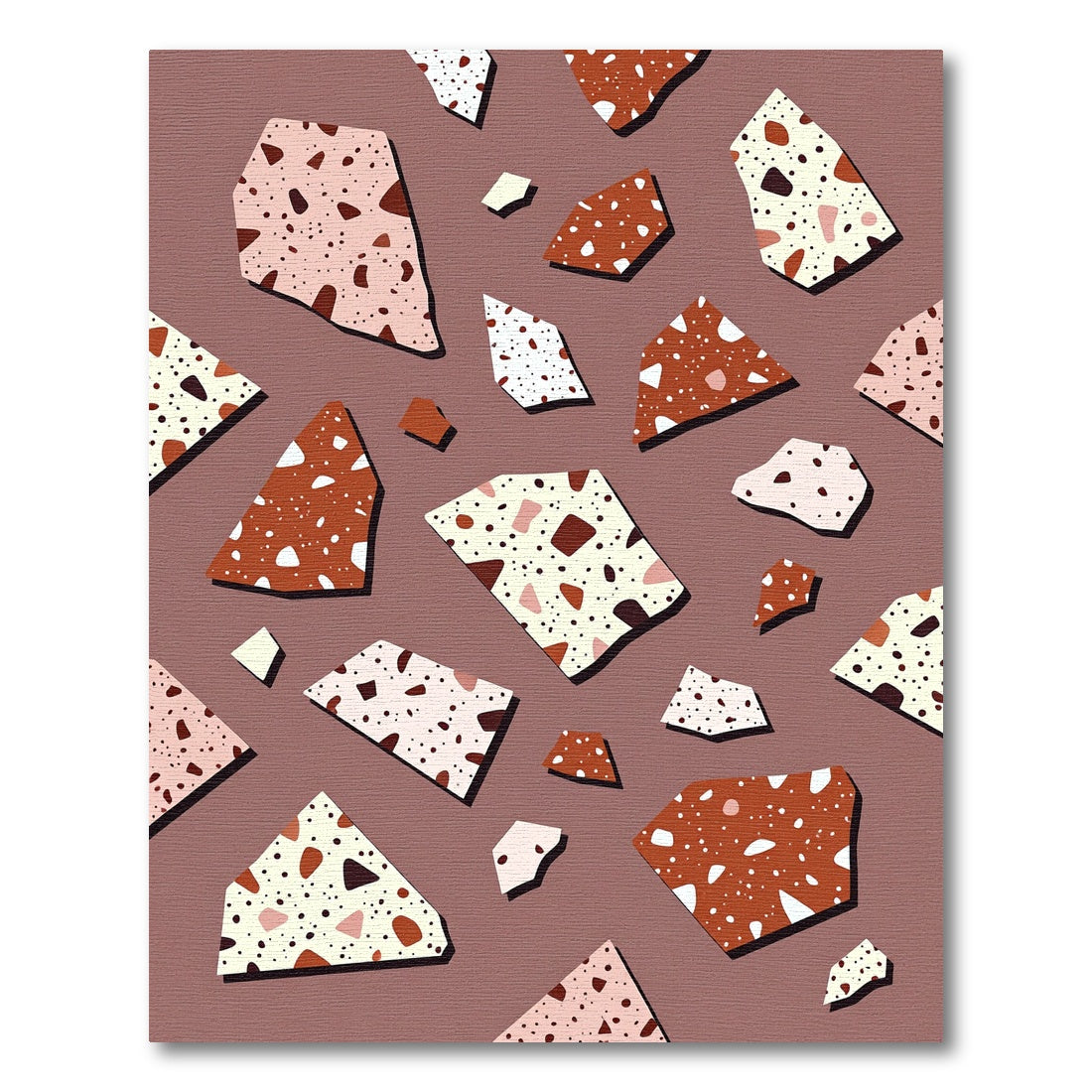Modern Earthy Terrazzo Fragment Accent Rug