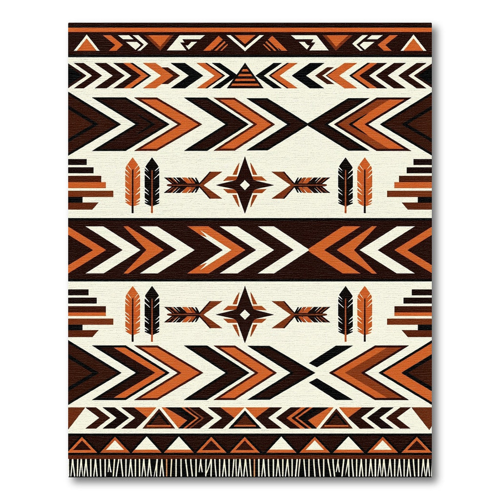 Earthy Southwestern Geometric Arrow Tapestry Rug