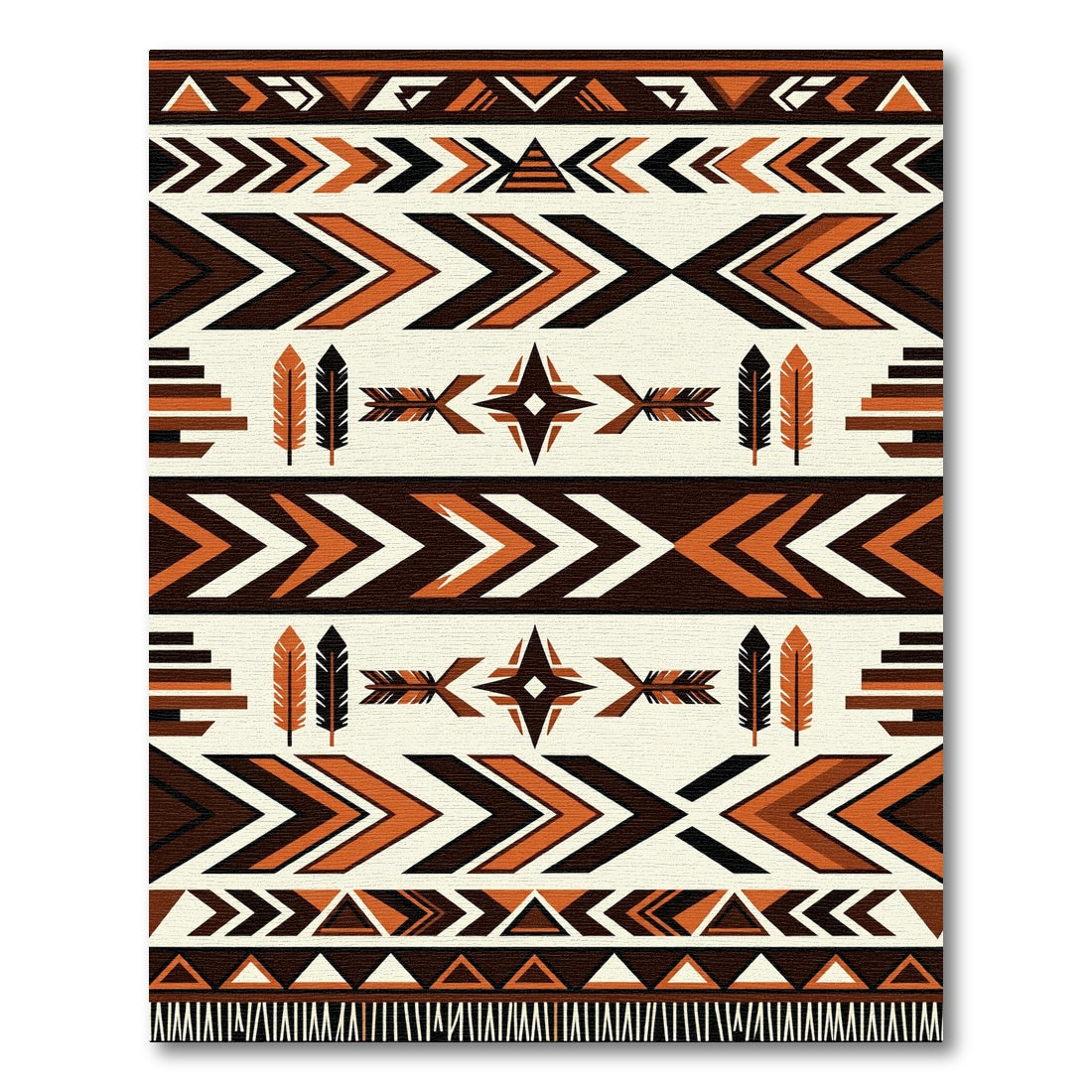 Earthy Southwestern Geometric Arrow Tapestry Rug
