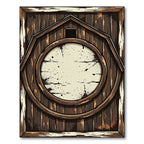 Ornate Rustic Wood Grain Roundel Rug