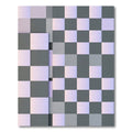 Gray Lavender Checkerboard Composition Rug