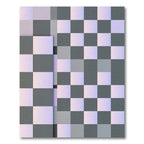 Gray Lavender Checkerboard Composition Rug
