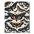 Dark Enchanted Moth Botanical Illustration Rug