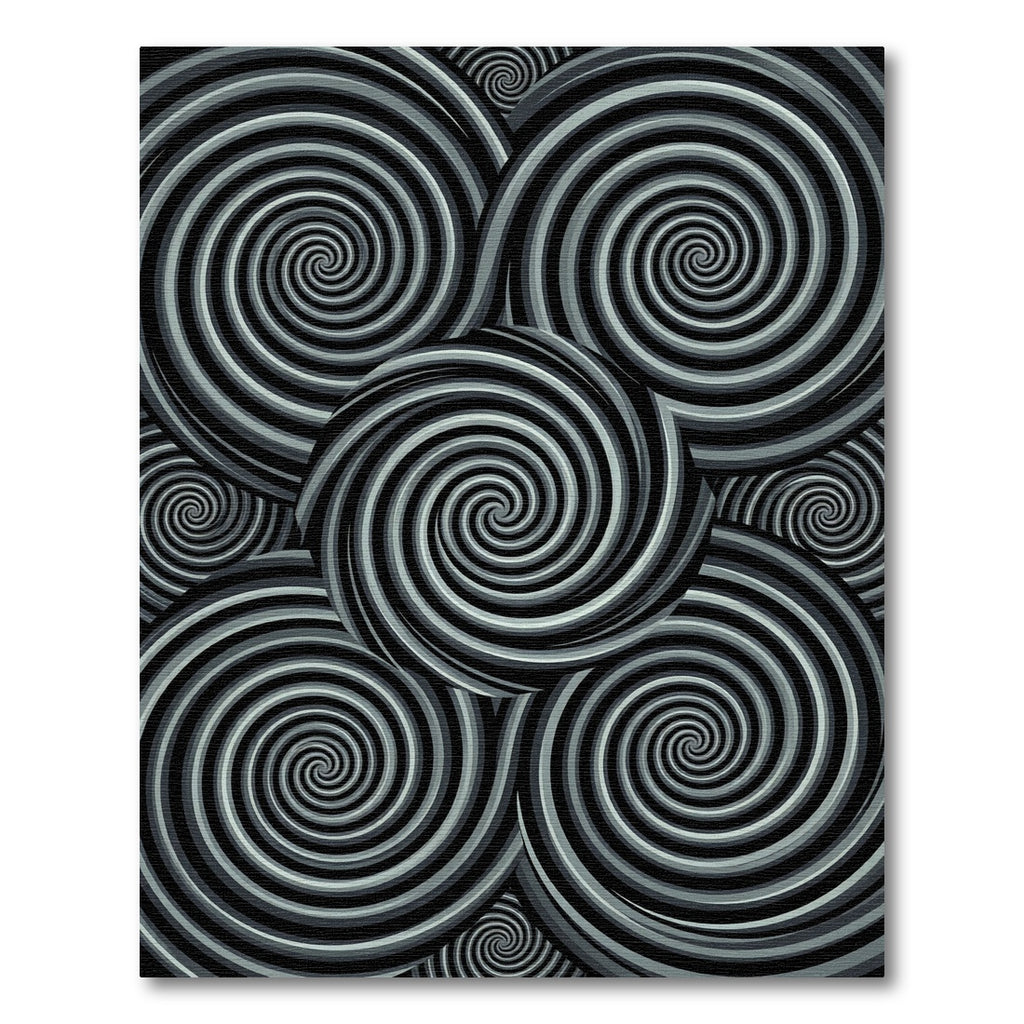 Monochromatic Swirl Optical Illusion Rug
