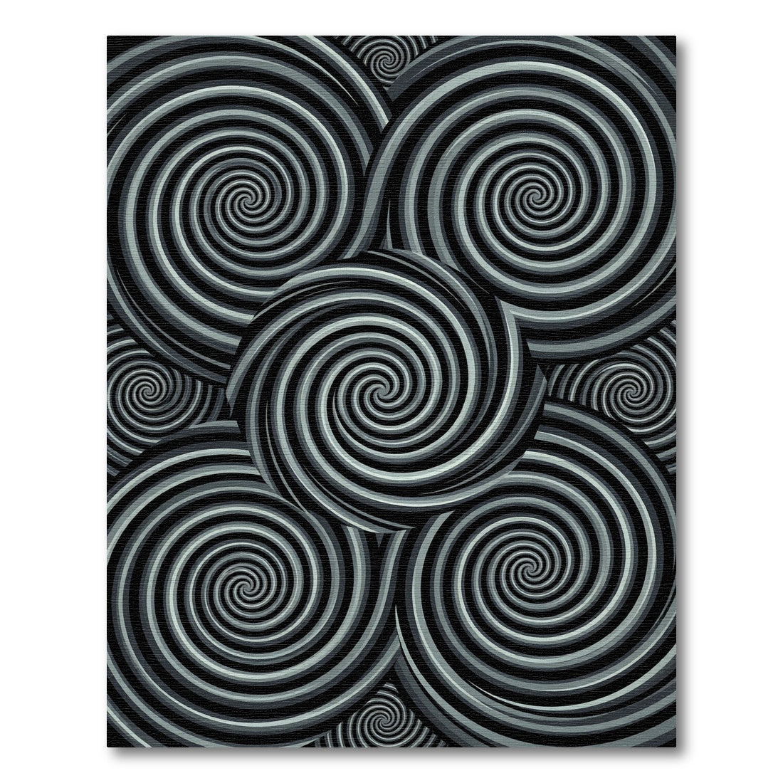 Monochromatic Swirl Optical Illusion Rug