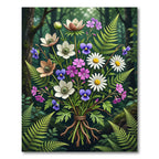 Woodland Meadow Wildflower Bouquet Rug