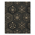 Gilded Floral Hexagon Art Rug