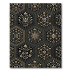 Gilded Floral Hexagon Art Rug
