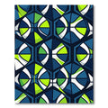Bold Geometric Hexagon Lime Blue Abstract Rug