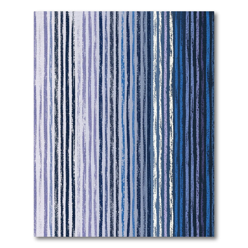 Gradient Blue Vertical Stripe Art Rug