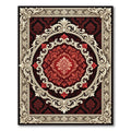 Crimson Red Elaborate Oval Medallion Rug