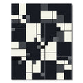 Modern Minimalist Monochrome Geometric Grid Rug