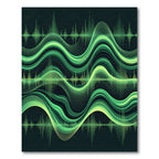 Green Electric Waveform Ripples Rug