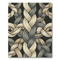 Interlocking Cream and Slate Braided Twist Rug