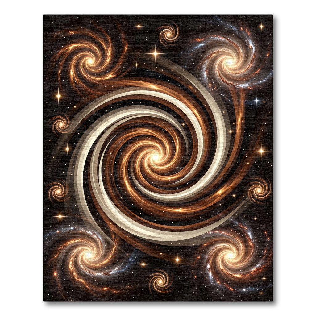Golden Celestial Spiral Galactic Vortex Rug