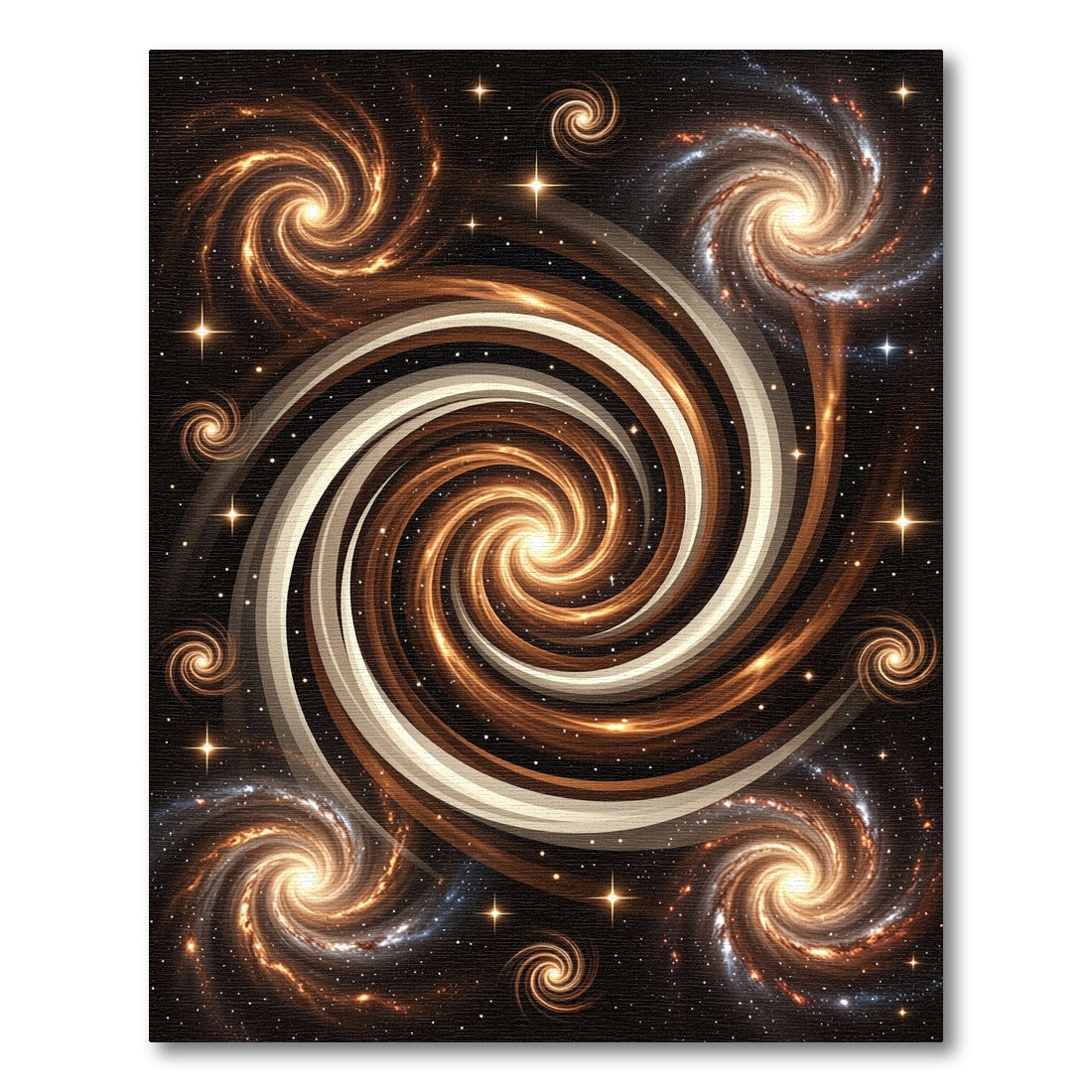 Golden Celestial Spiral Galactic Vortex Rug