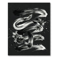 Monochromatic Black and White Ink Swirl Rug