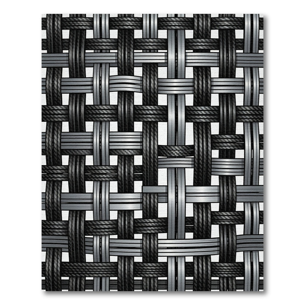 Metallic Silver Black Woven Interlace Rug
