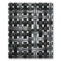 Metallic Silver Black Woven Interlace Rug