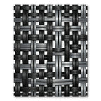 Metallic Silver Black Woven Interlace Rug